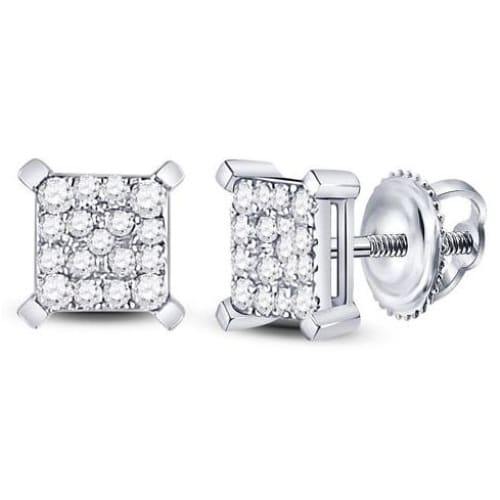 14KT 0.25CT Diamond Cluster Earrings - Earrings