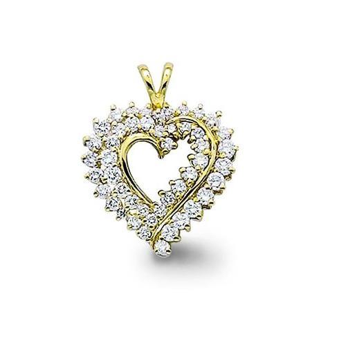 14KT 2.25CT Heart Shape Diamond Pendant - DiamondsOnCredit