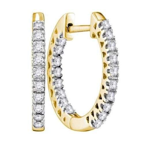 10KT Gold 0.25CT Diamond Hoop Earrings - Earrings