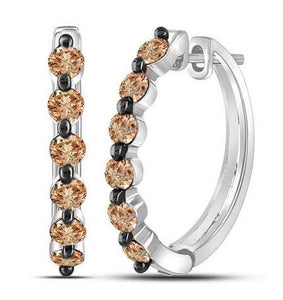10KT Gold 1.00CT Diamond Hoop Earrings - DiamondsOnCredit