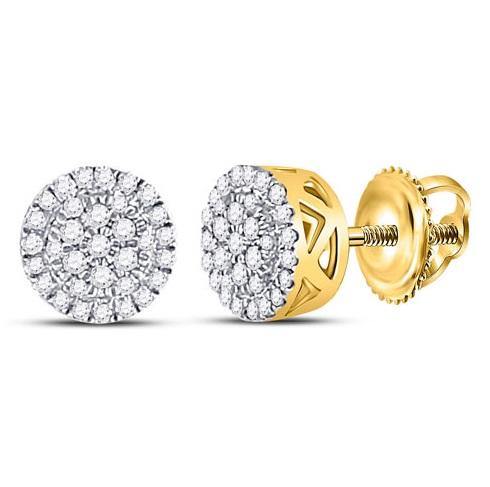 14KT 0.40CT Diamond Cluster Earrings - DiamondsOnCredit