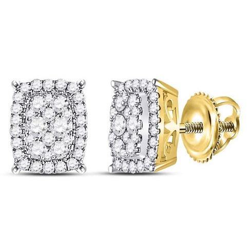 14KT 0.50CT Diamond Cluster Earrings - DiamondsOnCredit