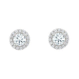 14KT Halo Stud Diamond Earrings - DiamondsOnCredit