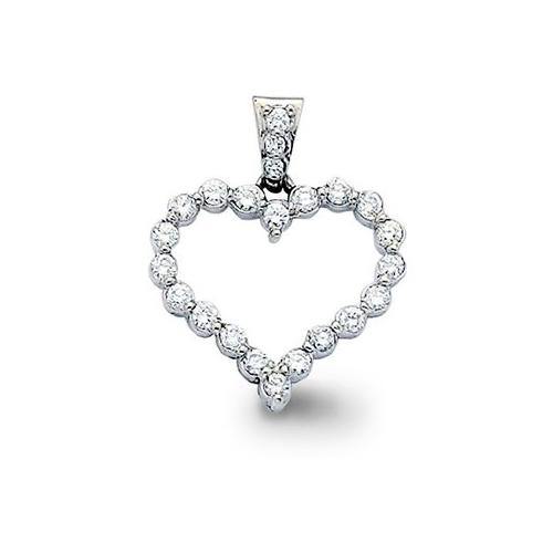 14KT 1.25CT Heart Shape Diamond Pendant - DiamondsOnCredit