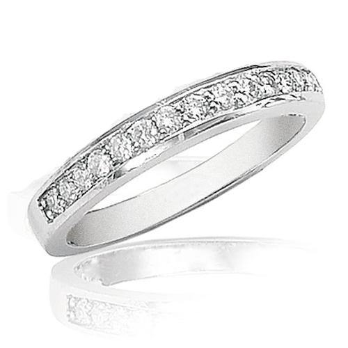 14KT 0.25CT Diamond Round Stone Bezel Setting Wedding Band - DiamondsOnCredit