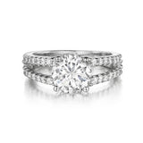 14KT 3/8CT Split Shank Fancy Engagement Ring (Semi-Mount) - DiamondsOnCredit