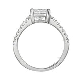 14KT 3/8CT Split Shank Princess Engagement Ring (Semi-Mount) - DiamondsOnCredit