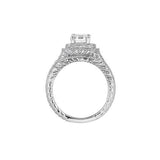 14KT 0.50CT Square Halo Engagement Ring (Semi-Mount) - DiamondsOnCredit