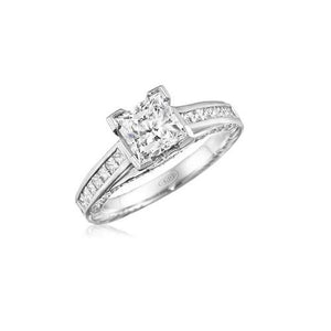 14KT 0.75CT Vintage Square Engagement Ring (Semi-Mount) - DiamondsOnCredit