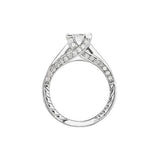 14KT 0.75CT Vintage Square Engagement Ring (Semi-Mount) - DiamondsOnCredit